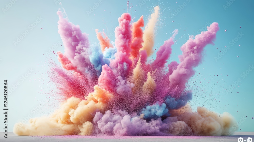 Aufkleber colorful explosion of powder creating vibrant clouds in a dynamic display of motion and energy