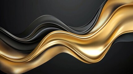 Obraz premium Dynamic elegant abstract art black and gold swirling backgrounds