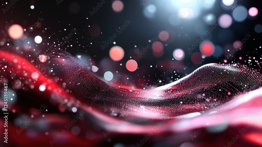 Poster abstract background featuring intersecting red and white lines creating a dynamic visual pattern