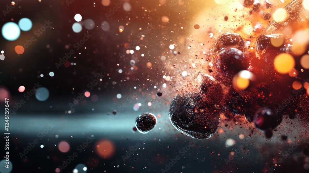 Aufkleber close up image of a red and black object highlighting texture and design features