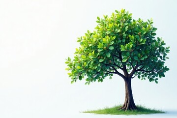 Obraz premium Blue arbutus tree with a few branches and leaves on white paper, branch, greenery