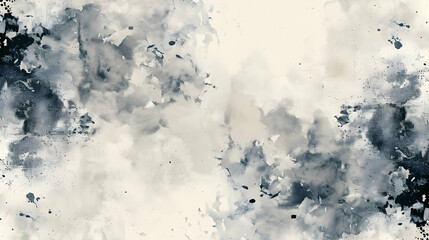 Obraz premium Abstract watercolor painting with soft gray and blue tones, creating a serene backdrop for design