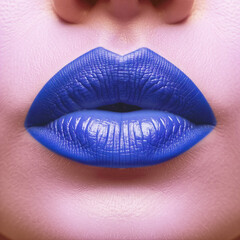 Realistic lips illustration logo design