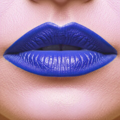 Realistic lips illustration logo design