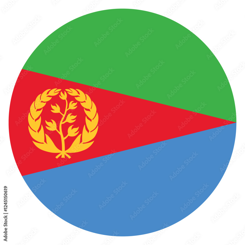 Poster eritrea flag. eritrea circle flag logo icon computer vector illustration design