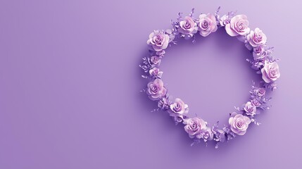 Elegant purple floral wreath on a soft backdrop.