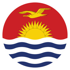 Kiribati flag. Kiribati circle flag logo icon computer vector illustration design
