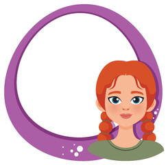 Girl with Red Hair and Frame