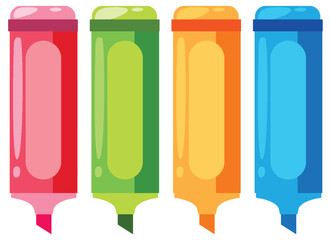 Colorful Highlighters in a Row