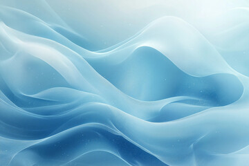 Obraz premium Soft flowing abstract waves in shades of blue and white with a delicate, airy texture, creating a dreamy and elegant background perfect for modern design, digital art, and creative projects