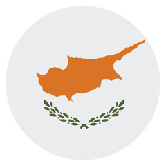 Flag of Cyprus. Flag icon. Standard color. Round flag. Computer illustration. Digital illustration. Vector illustration.
