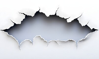 Fototapeta premium Torn paper hole, gray background, design element, graphic, template