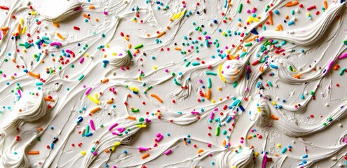 Eye-catching sprinkles add a fun twist to silky white icing.
