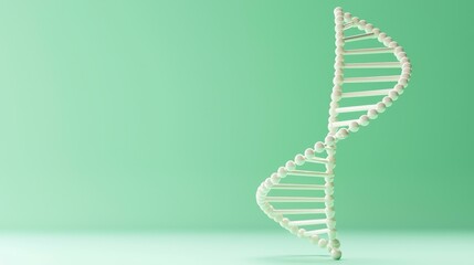 Stylized DNA helix on a green background.