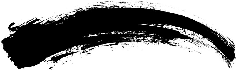 Abstract Black Brush Stroke Texture with Grunge Effect on White Background
