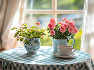 Flowers on the table, pastoral style decoration