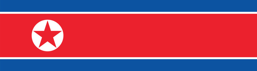 North Korea long banner flag digital vector illustration