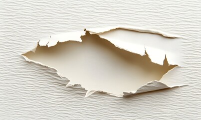 Torn white paper hole, textured background, design element, for website or print