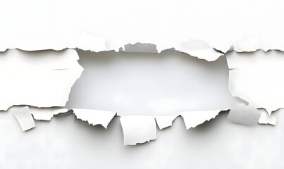 Torn white paper reveals background; design element