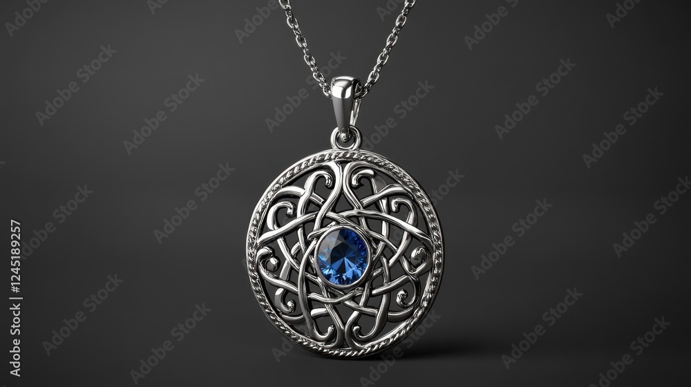 Poster d rendering of a pendant design created in cad software, showcasing precise gemstone placements and 