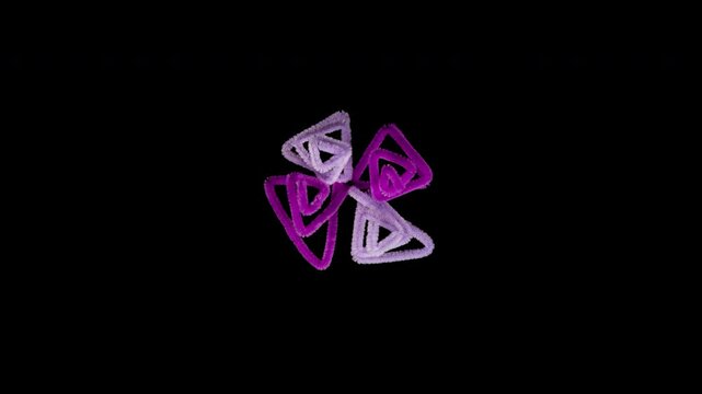 Traditional patterns made with purple pipe cleaners. A PNG video with the background removed after filming using stop motion technique.