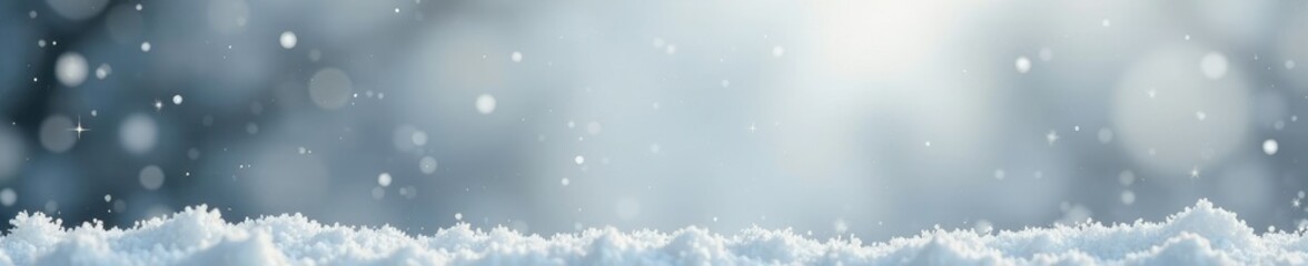 Delicate snowflakes suspended in mid-air against a soft gray abstract background, snowy mist, serene atmosphere, abstract winter