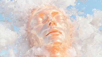 Fototapeta premium Serene water face art ocean waves digital artwork tranquil environment aerial view concept of calmness and beauty