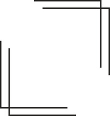 Simple frame border line page isolated on transparent background