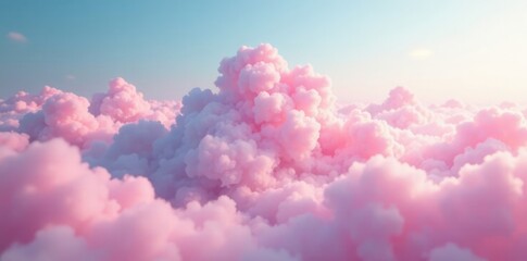 Fototapeta premium pastel pink fog surrounds a cotton candy cloud, cotton candy, dreamy