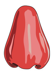 Fruit rose apple in a continuous line pattern on a white background