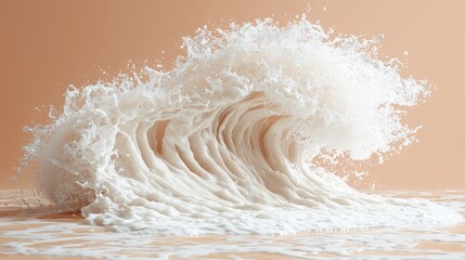 Obraz premium Elegant Ocean Wave on Beige Background - Luxury Water Wall Art