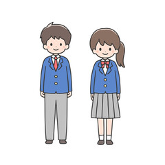 並んで立つ学生たち2人