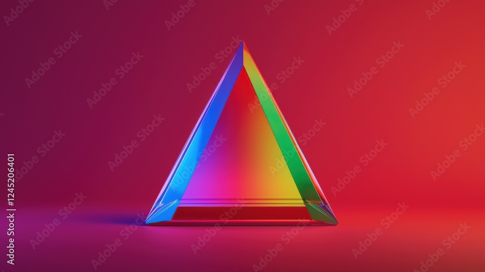 Poster exploring light refraction and color spectrum with a prism studio setting digital artwork vibrant en