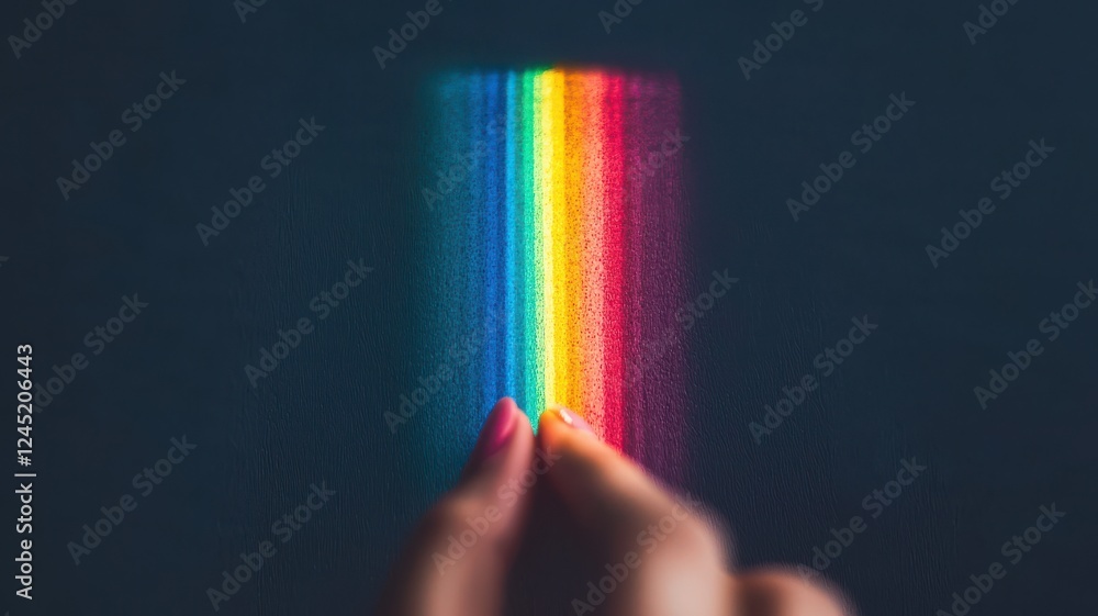 Poster captivating light spectrum exploration indoor setting photographic art minimalist environment close-