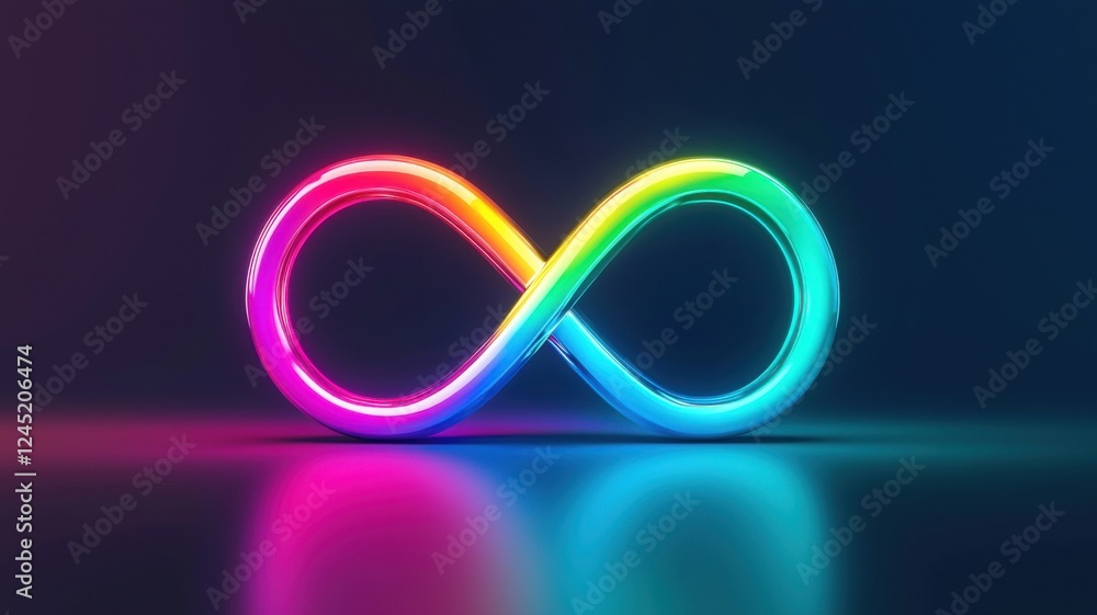 Poster dynamic infinity symbol digital space graphic design abstract environment close-up view concept of c
