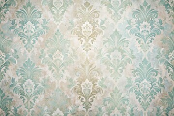 Aerial View of Muted Pastel Damask Wallpaper Texture - Elegant Design Background