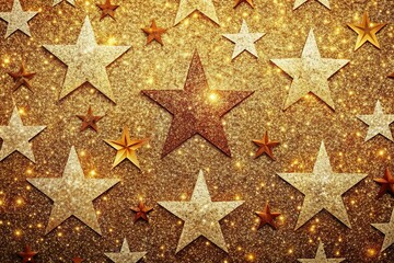Aerial View Vintage Star Glitter Wallpaper Texture, Sparkling Night Sky Background