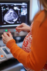 female doctor working with x ray, Generative AI