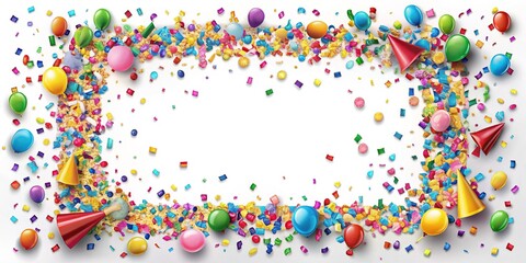 Obraz premium Colorful Confetti Party Explosion: Double Exposure Stock Photo