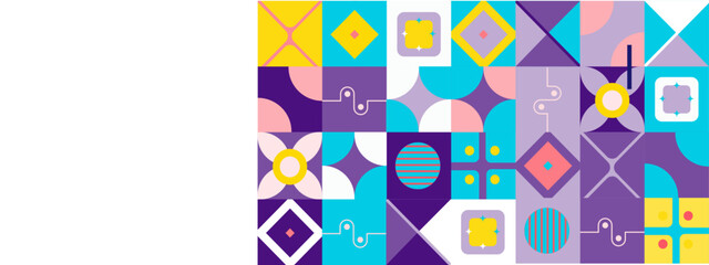 Flat design colorful geometric pattern