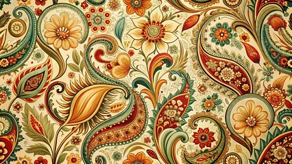 Paisley Floral Wallpaper Texture: Architectural Interior Design Stock Photo