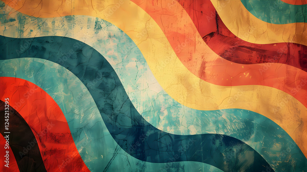 Aufkleber colorful abstract waves in vibrant hues create a dynamic background for creative projects