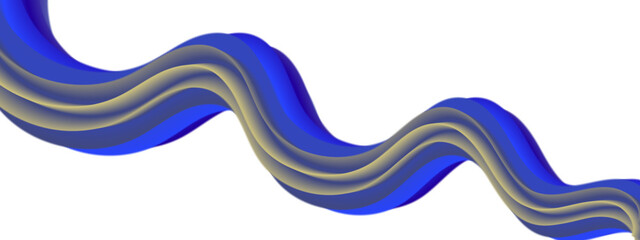 Blue wavy shapes on white background