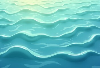 Obraz premium Mobile Game Water Background: Seamless Vector Texture, Soft Colors, Gentle Ripples, Clean & Minimalist Style