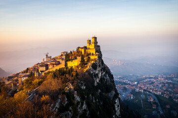 A view of the fortresses of Monte Titano, San Marino