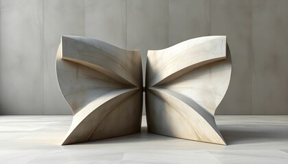 Abstract Modern Sculpture: A Study in Curves and Light