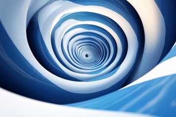 3D White and Blue Spiral, Generative AI