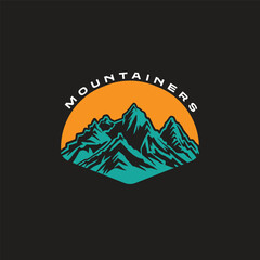 Mountain logo design inspiration, Mountain illustration, outdoor adventure . Vector graphic print for t shirt and other uses