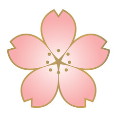 Cherry blossom petal decoration. Cute flower icon for spring and celebration design.