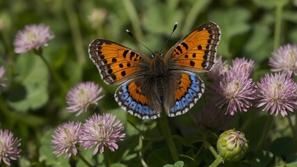 Obraz premium Whispers of Clover: A Lunge’s Metal mark Butterfly in Gentle Light